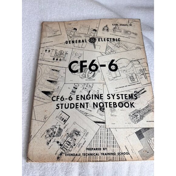 1970s General Electric CF6-6 Basic Engine Systems Student Notebooks Manuals - Picture 7 of 12